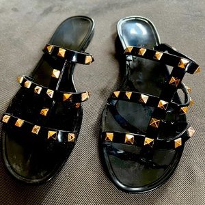 Black Studded Sandals